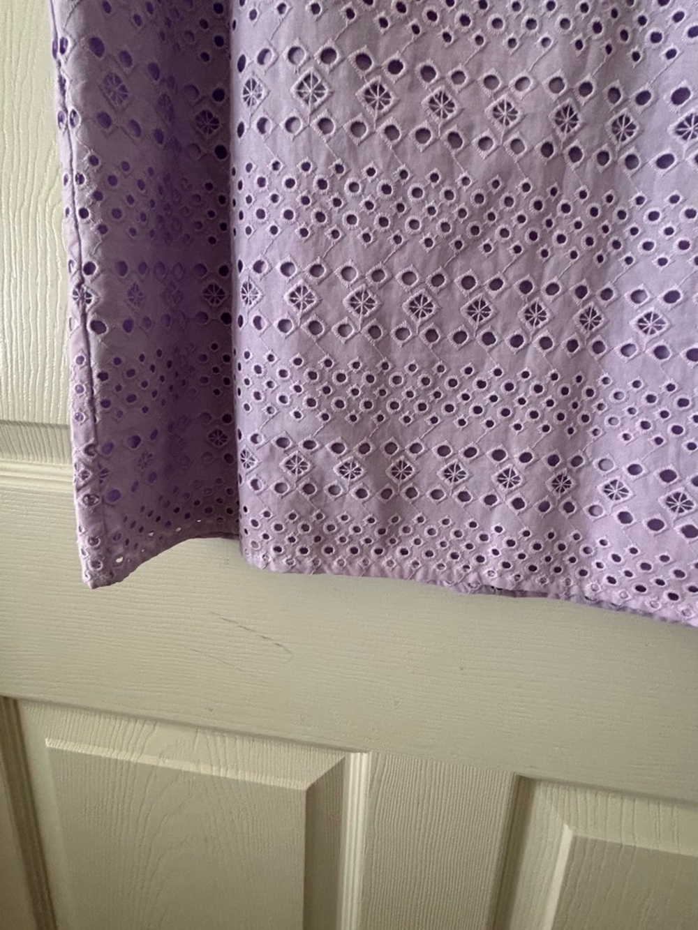 LOFT Lavender Eyelet Sleeveless Shift Dress